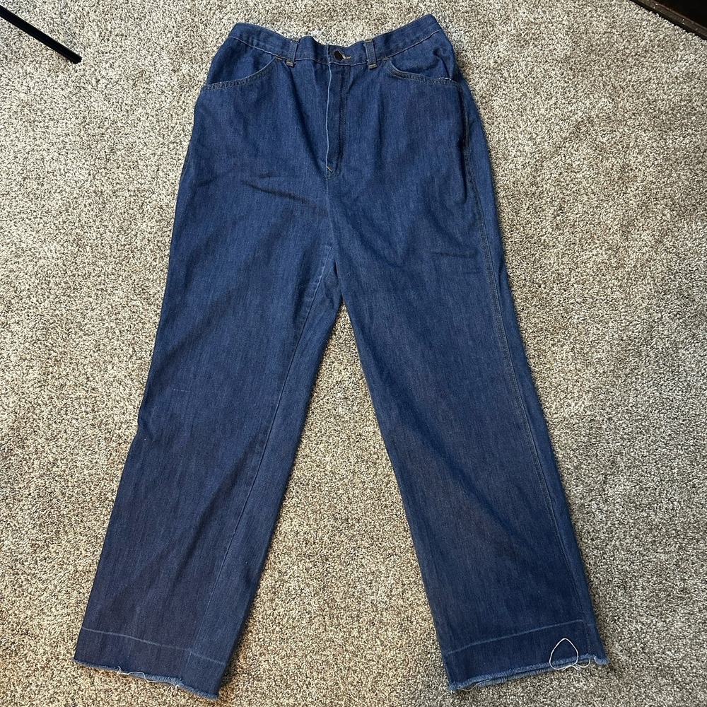 Vintage 1970's 'Just My Fit' by Sears Ultra-High Waist Wide-Leg Jeans Size 6-8